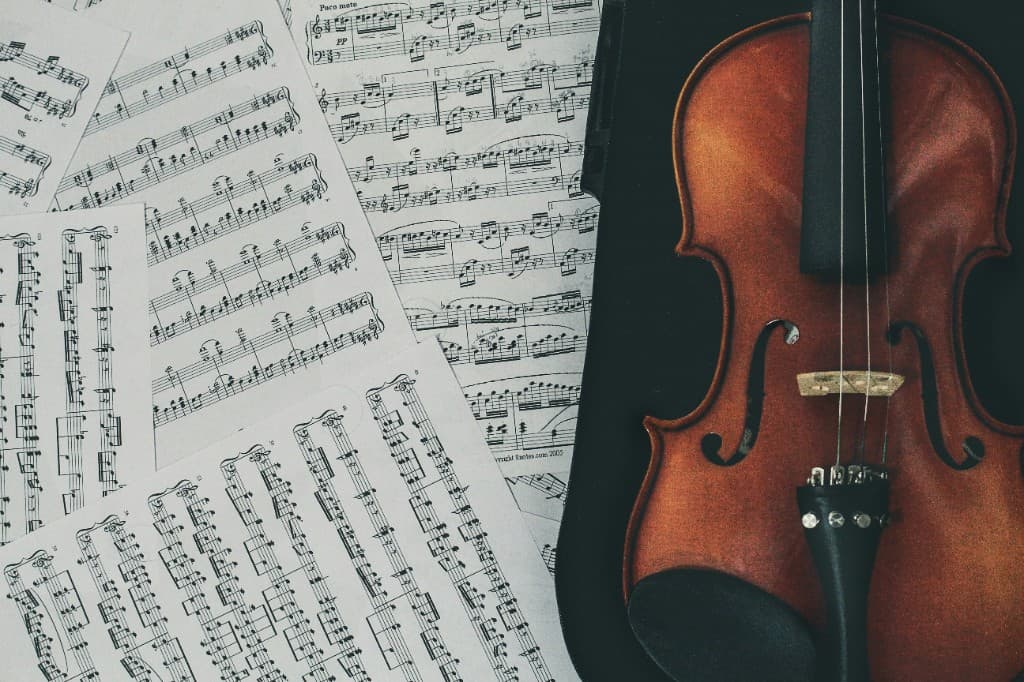 Violin and sheet music